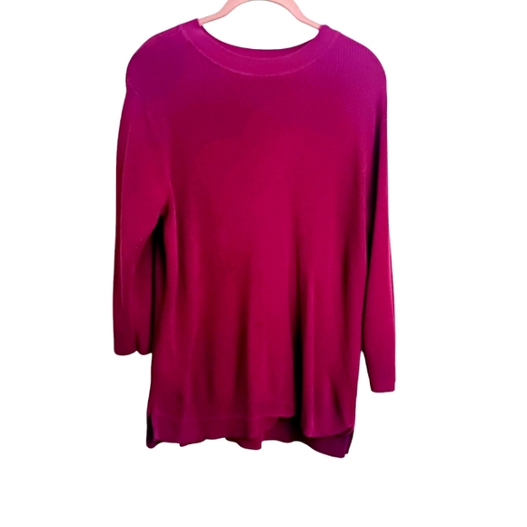 Isaac Mizrahi Ribbed Maroon Thermal Sweater Size Large - Picture 1 of 3
